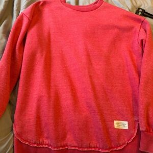 Red Long Sleeve Sweatshirt.   Light fleece and so soft.   Feels great on!
